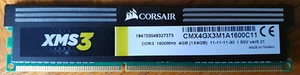 2 x 4GB Corsair XMS3 (8GB) RAM: PC3-12800 DDR3 DIMM 1600MHz CMX4GX3M1A1600C11 - Picture 1 of 3