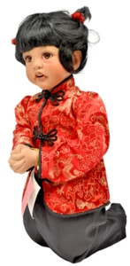 Vtg Paradise Galleries TENDER PEONY 17" Praying Porcelain & Cloth Collector Doll - Picture 1 of 12