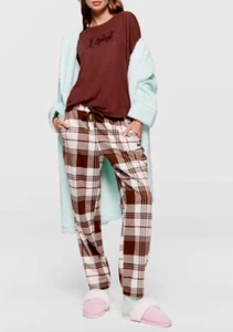 NEW PETER ALEXANDER CHOC PENNY TOP & TARTAN FLANNELETTE PANTS PJ SET XL $159.90 - Picture 1 of 6