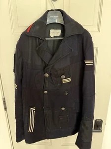 Greg Lauren Sailor Patch Work Peacoat Navy Blue Size 2 (50) - Picture 1 of 11