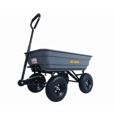 True Temper 4-cu ft Poly Wheelbarrow Garden Dump Cart Wagon 2 Wheel Tires Yard - Image 1 of 4