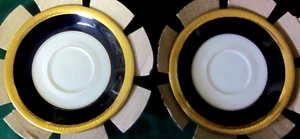 1940's Rosenthal Barbarossa Cobalt Blue Gold Trimmed Saucer Plates (2) - 6" - Picture 1 of 4