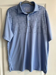 Bermuda Sands Golf Polo Shirt Blue Cool Retro Pattern Crow Creek Logo Sz L Large - Picture 1 of 4