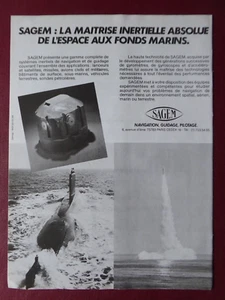 10/1986 PUB SAGEM SYSTEME INERTIEL GYROSCOPE SNLE MISSILE ORIGINAL FRENCH AD - Imagen 1 de 1
