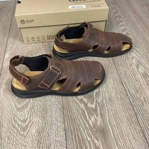 SANDALI DA PESCATORE CLARKS HAPSFORD COVE PELLE CASUAL HOOK & LOOP 11 M Uomo - Foto 1 di 12