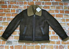 New Chevignon B3 Bombardier To Shearling Pilot's Leather Jacket Cacao Size:Xxl