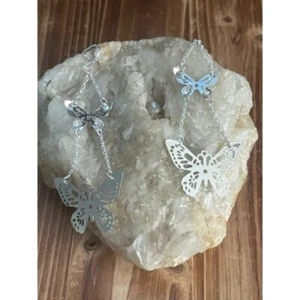 Silber Schmetterling leichte filigrane Chandelier Tropfen Kette Ohrringe ~ Neu - Bild 1 von 16