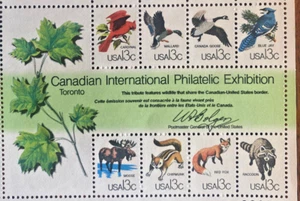 #1757- CAPEX Souvenir Sheet, Wildlife- Block of 8- 13c MNH 1978, FREE SHIPPING - Picture 1 of 3