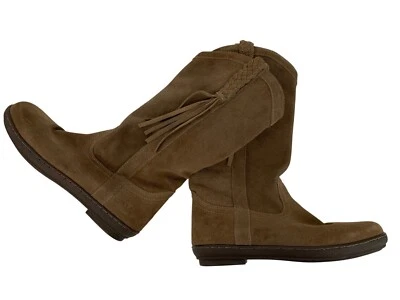 Ariat Womens Suede Mid-Calf Flat Boots Tassel Rubber Sole Size 7.5 B 8770 EUC - Image 1 of 4