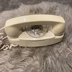 60's Vintage Rotary Off White Princess 701B Telephone Western Electric- Works - Picture 1 of 9
