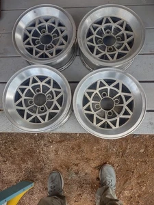 VINTAGE 14 X 6 APPLIANCE DIA MAG ALUMINUM WHEELS RIMS 4 X 4.50 SET OF 4 - Bild 1 von 14