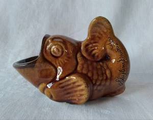 Retro Ceramic Fish Skyline Drive VA Souvenir Brown Large Mouth Bass Koi Planter - Picture 1 of 15