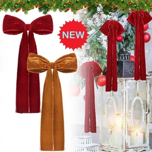 Luxurious Oversized Giant Hanging Red Velvet Bow ChristmasDecoration - Picture 1 of 16