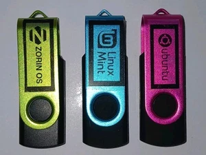 3 Pack Bootable Operating Systems - Mint, Zorin, Ubuntu. Live Linux Usbs - Picture 1 of 2
