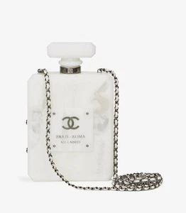 Bolso Botella Perfume Chanel Blanco Mármol Plexiglás París-Roma - Imagen 1 de 11