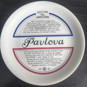 Vintage Pavlova Recipe Plate Made in Japan Retro 1970s/80s Glenwood? Recipeware - Picture 1 of 12