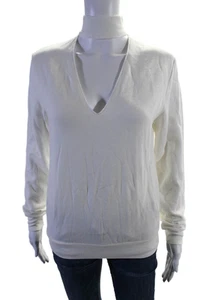 Bailey 44 Womens Cut Out V-Neck Zippered Back Detail Sweater White Size XS - Picture 1 of 3