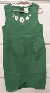 Vestido tipo jersey verde sin mangas con cuentas blancas Gymboree talla 9 para niña - Imagen 1 de 6