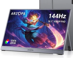 ARZOPA 16.1" sRGB 144Hz Portable Gaming Monitor With protective case - Picture 1 of 4