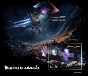 MISSIONEN ZU ASTEROIDEN Space Probe Exploration Briefmarkenbogen #3 (2023 Sierra Leone) - Bild 1 von 1