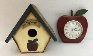 Deko Vogelhaus "ABC Welcome" und "Country Breeze" Apfeluhr FUNKTIONIERT - Bild 1 von 15