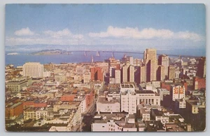 Chrome Postcard Aerial View San Francisco California Top of the Mark - Picture 1 of 2