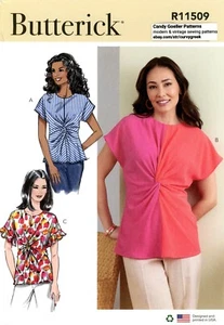 Parte superior frontal giratoria Butterick R11509 con bloque de colores, manga aleteo talla 8-16 UC B6899 - Imagen 1 de 5