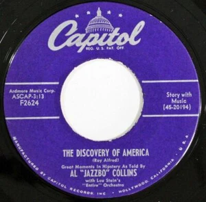 Al Jazzbo Collins, Discovery of America - Invention of the Airplane, Capitol 45 - Picture 1 of 1