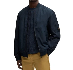 NWT BOSS by Hugo Boss Men's Logo Badge NAVY Water-Repellent Bomber Jacket~ 38R - Picture 1 of 12