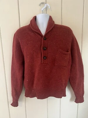 Pendleton Lobo Men’s M Red 100% Shetland Wool Shawl Collar Sweater - Image 1 of 4