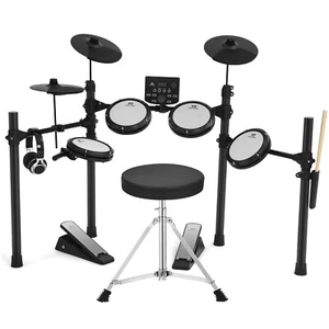 Juego de batería eléctrica almohadilla de malla para principiantes USB MIDI, taburete, 2 pedales, palo, auriculares - Imagen 1 de 24