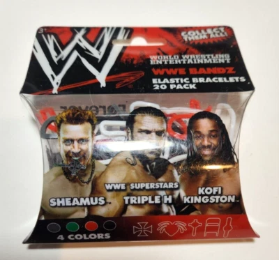 Pulseiras elásticas WWE Superstars Bandz 20 peças - Sheamus, Triple H, Kingston - Imagem 1 de 2