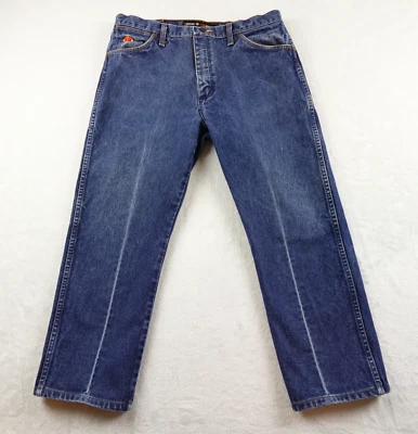 Wrangler FR Flame Resistant Jeans Men 36x30 Blue Denim Workwear 13MWZ - Image 1 of 4