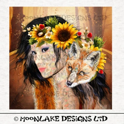 MOONLAKE FABRICS LTD Woodland Spirit, Fuchs Fantasie Stoff Handwerk Paneele 100 % Baumwolle oder Polyester