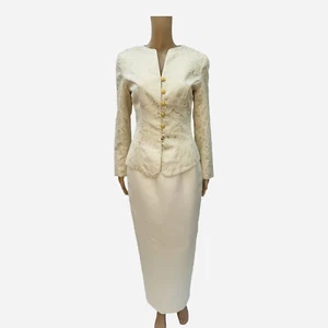Anthea Crawford 2 Piece Skirt Suit Mother Of The Bride Cocktails Evening Size 8 - Picture 1 of 12