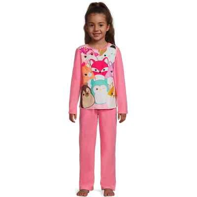 NEW SQUISHMALLOWS FLANNEL PINK PAJAMAS 2-PIECE SET GIRLS SIZE XL 14/16 NWT - Image 1 of 3
