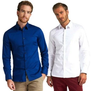 GUESS Men's Shirts Cotton Neck Italiano Fashion Super Slim Buttons M93H41W7ZK0 - Picture 1 of 8