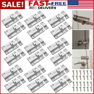Lot Stainless Steel Doors Lock Latch Sliding Silver Keyless Door Bolt For Doors - Picture 1 of 15
