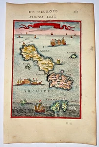GRECIA ANDROS & TINOS 1683 ALAIN MANESSON MALLETTO MAPPA ANTICA EDIZIONE FRANCESE - Foto 1 di 3