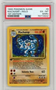 1999 Pokemon Base Set 1st Edition Machamp Holo PSA 6 EX-MT (MK) #8 - Bild 1 von 2