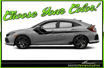 Rayas de hockey de vinilo de carreras para Honda Civic 2016 2017 2018 2019 Si   Foto 1 de 2