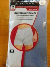 Roundtree & Yorke 2 Pack Knit Boxer Briefs 54 Big Blue Combo Cotton