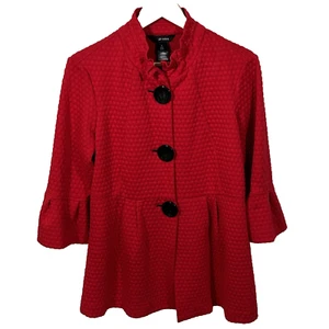 Giacca Ali Miles maglia testurizzata colletto cablato taglia small rosso nero bottoni cappotto * - Foto 1 di 6