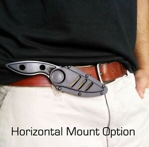 Horizontal Mount Concealed Carry Sheath Fixed Blade Knife Finger Hole FAST SHIP