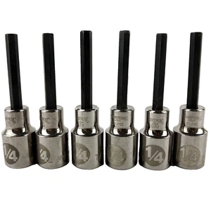 6 Armstrong 1/4” Hex Allen Socket Tools 1/2-Inch Drive Standard Length 12-713 - Picture 1 of 4