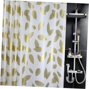 Plastic Shower Curtain Liner, Waterproof 70"W x 72"L (Pack of 1) Golden Leaves - Picture 1 of 7