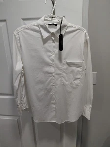 Camisa Tahari Para Mujer Pequeña Blanca Abotonada Gran Tamaño Manga Larga Camisa Nueva - Imagen 1 de 3