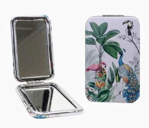 Make-up Mirror Tropical Forest Double Sided Compact New - Picture 1 of 3