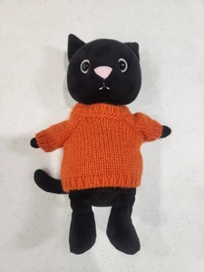 JellyCat Knitten Kitten Tangerine Black Cat Orange Sweater Plush Stuffed Animal - Picture 1 of 7