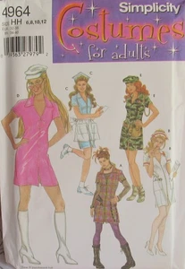 Simplicity Costumes 4964 Womens 14-20 Mini Dress Nurse Waitress GO-GO Pattern UC - Picture 1 of 2